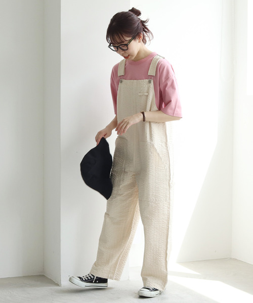パーリッシPAR ICI ストライプオーバーオールサロペットパンツ パーリッシPAR ICI ストライプオーバーオールサロペットパンツ