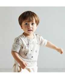 Hoppetta（ホッペッタ）の「Hoppetta 刺繍Wガーゼヨーク 半袖ブラウス 80cm・90cm（シャツ/ブラウス）」