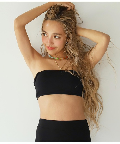 anap mimpi（アナップミンピ）の「バッククロスストラップパッドインブラトップ（チューブトップ・レディース・ホワイト/ブラック/グレー・FREE）」の5枚目の写真