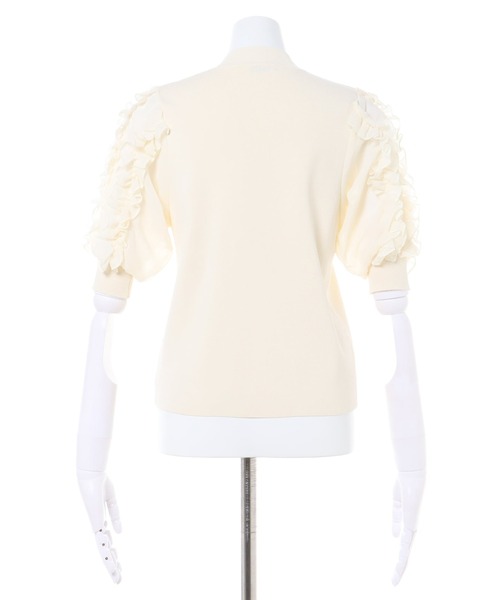 INGNI（イング）の「袖異素材フリルニット（ニット/セーター・レディース・アイボリー/ブラック/グレー系その他・M）」の6枚目の写真