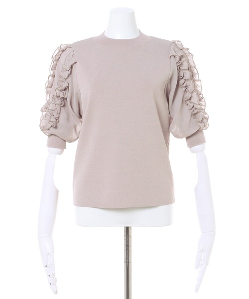 INGNI（イング）の「袖異素材フリルニット（ニット/セーター・レディース・アイボリー/ブラック/グレー系その他・M）」の19枚目の写真