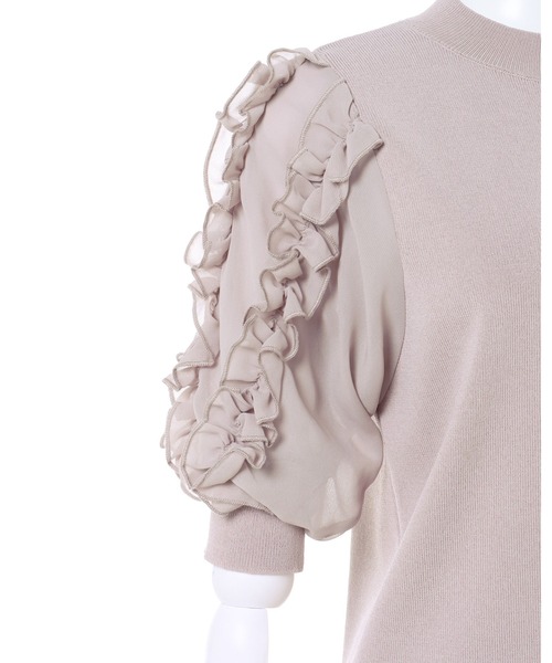 INGNI（イング）の「袖異素材フリルニット（ニット/セーター・レディース・アイボリー/ブラック/グレー系その他・M）」の22枚目の写真