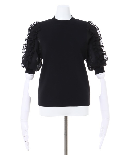 INGNI（イング）の「袖異素材フリルニット（ニット/セーター・レディース・アイボリー/ブラック/グレー系その他・M）」の12枚目の写真