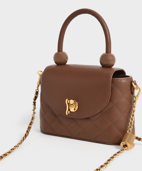 KIN トップハンドルバッグ ブラウン トートバッグ ショルダーバッグ レディース 2way 秋新作 通勤バック