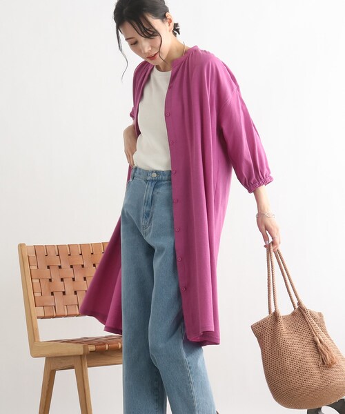 SHOO・LA・RUE（シューラルー）の「◆前開きロングワンピース（ワンピース・レディース・オフホワイト/ブラック/パープル系4・00）」の12枚目の写真