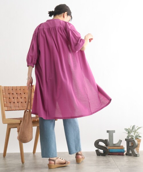 SHOO・LA・RUE（シューラルー）の「◆前開きロングワンピース（ワンピース・レディース・オフホワイト/ブラック/パープル系4・00）」の9枚目の写真