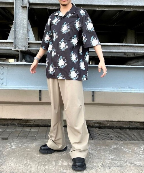 A4A(エーフォーエー)の「A4A/エーフォーエー/ROSES Short Sleeve Shirts/ローズショートスリーブシャツ(シャツ/ブラウス・メンズ・ブラック/グリーン・MEDIUM/LARGE)」の8枚目の写真