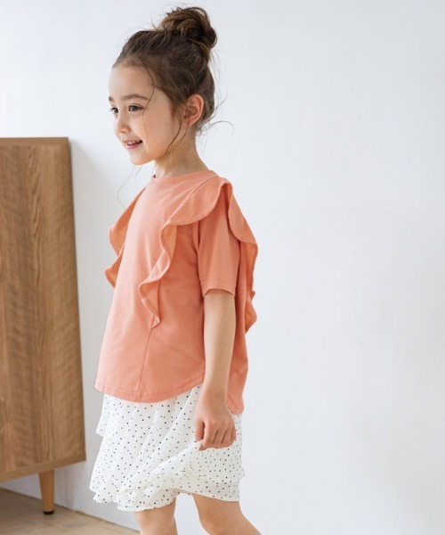 lulpini（ルルピー二）の「kids　2wayフリルショルダーTシャツ（Tシャツ/カットソー・レディース・オフホワイト/オレンジ/ラベンダー・M/L/S）」の14枚目の写真