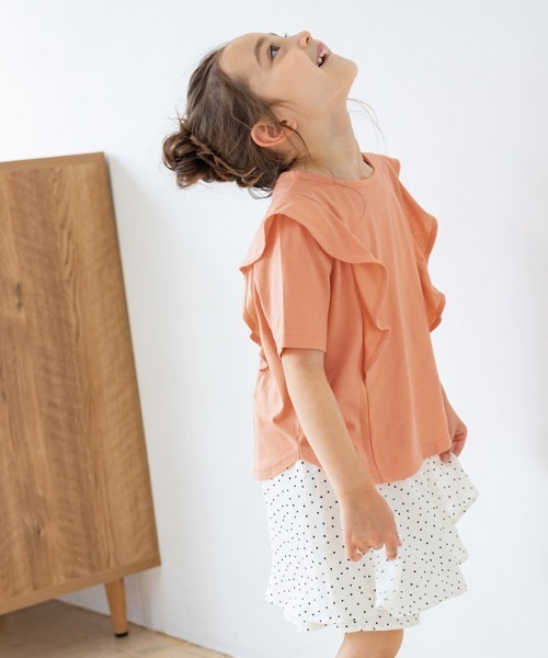lulpini（ルルピー二）の「kids　2wayフリルショルダーTシャツ（Tシャツ/カットソー・レディース・オフホワイト/オレンジ/ラベンダー・M/L/S）」の20枚目の写真