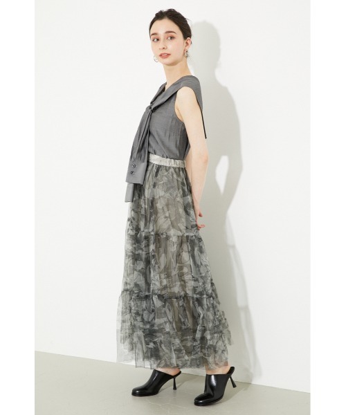 rienda（リエンダ）の「ニュアンスカラーチュールフレアスカート（スカート・レディース・カーキ/ブルー/マルチ・SMALL/MEDIUM）」の13枚目の写真