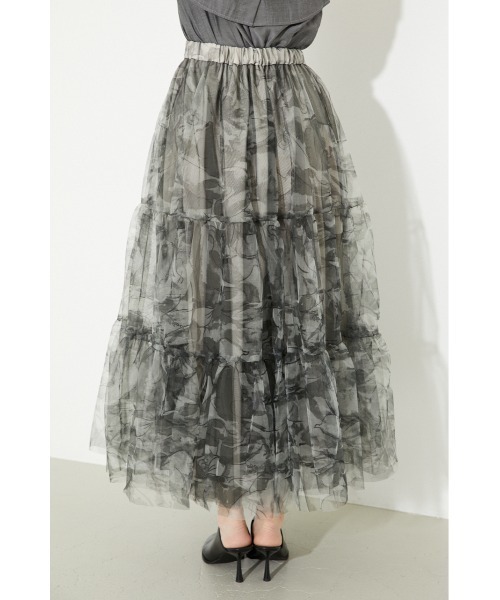 rienda（リエンダ）の「ニュアンスカラーチュールフレアスカート（スカート・レディース・カーキ/ブルー/マルチ・SMALL/MEDIUM）」の15枚目の写真