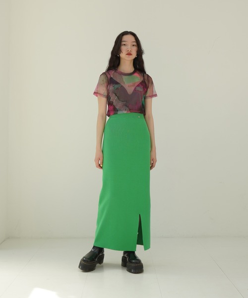 TINA:JOJUN(ティーナジョジュン)の「オーガニックコットン ニットスカート TINA:JOJUN(スカート・レディース・ブラック/オレンジ/ライトグリーン/ピンク系その他・S/M)」の10枚目の写真