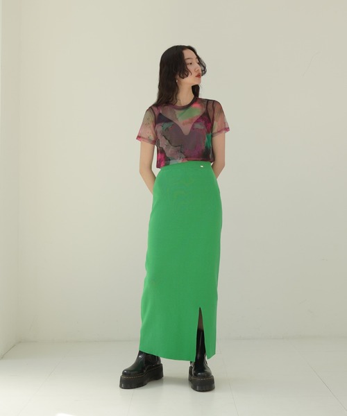 TINA:JOJUN(ティーナジョジュン)の「オーガニックコットン ニットスカート TINA:JOJUN(スカート・レディース・ブラック/オレンジ/ライトグリーン/ピンク系その他・S/M)」の13枚目の写真