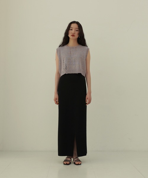 TINA:JOJUN(ティーナジョジュン)の「オーガニックコットン ニットスカート TINA:JOJUN(スカート・レディース・ブラック/オレンジ/ライトグリーン/ピンク系その他・S/M)」の15枚目の写真