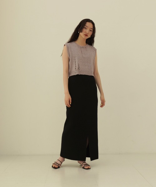 TINA:JOJUN(ティーナジョジュン)の「オーガニックコットン ニットスカート TINA:JOJUN(スカート・レディース・ブラック/オレンジ/ライトグリーン/ピンク系その他・S/M)」の16枚目の写真