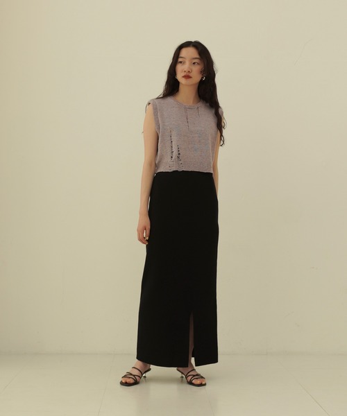 TINA:JOJUN(ティーナジョジュン)の「オーガニックコットン ニットスカート TINA:JOJUN(スカート・レディース・ブラック/オレンジ/ライトグリーン/ピンク系その他・S/M)」の19枚目の写真