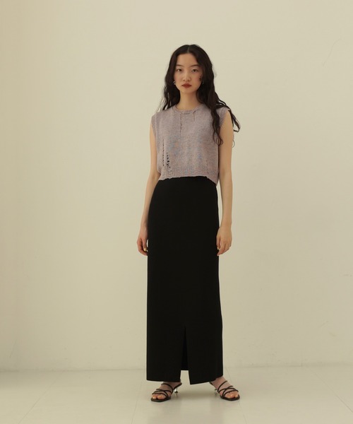 TINA:JOJUN(ティーナジョジュン)の「オーガニックコットン ニットスカート TINA:JOJUN(スカート・レディース・ブラック/オレンジ/ライトグリーン/ピンク系その他・S/M)」の20枚目の写真