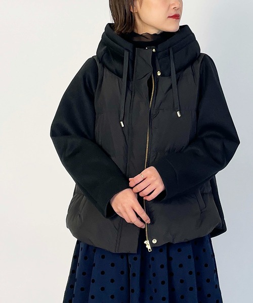 and per se アンパスィ　切替　ダウン　ダンボールニット　ジャケット　L ☆ダンボールニットジャケット（クローバー） | noa-ge(Women