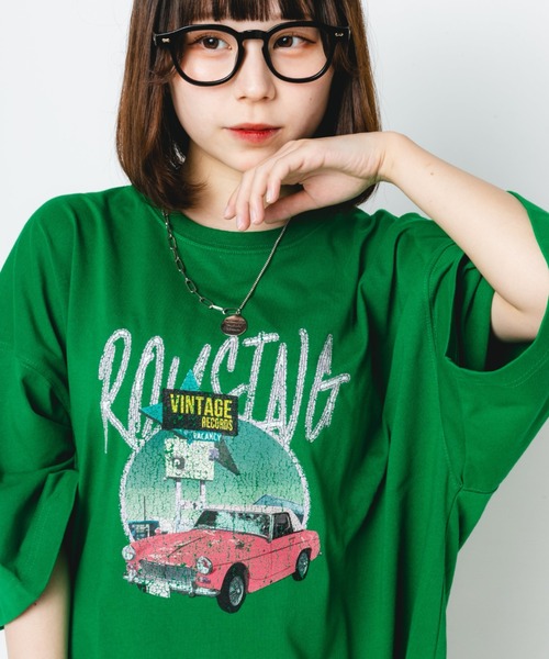 nemne store（ネンネストア）の「【低身長用サイズあり】アソートビッグシルエットTシャツ（Tシャツ/カットソー・レディース・オフホワイト/グリーン/オートミール/スミクロ・SMALL/MEDIUM）」の10枚目の写真