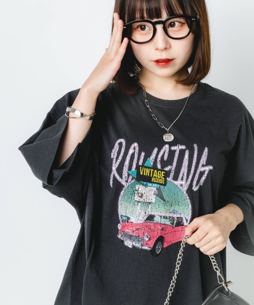 nemne store（ネンネストア）の「【低身長用サイズあり】アソートビッグシルエットTシャツ（Tシャツ/カットソー・レディース・オフホワイト/グリーン/オートミール/スミクロ・SMALL/MEDIUM）」の6枚目の写真