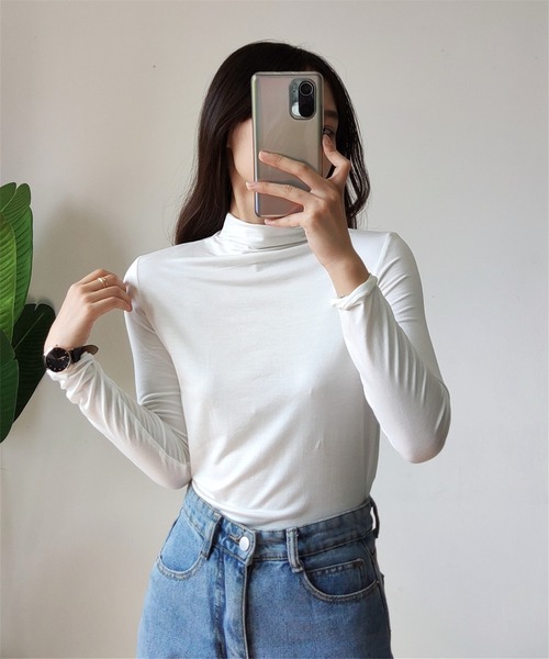 MAISON DE THERESE(メゾン ド テレーズ)の「タートルネック 柔らかいトップス ロン T(Tシャツ/カットソー・レディース・ピンク/グリーン/ホワイト/モカ/ブラック・M/L/XL)」の21枚目の写真