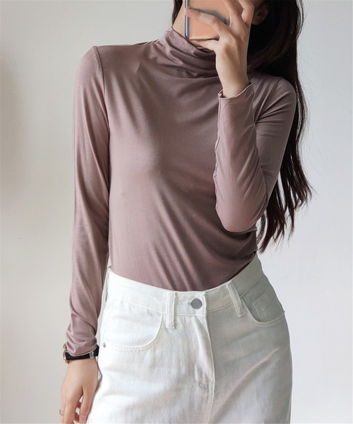 MAISON DE THERESE(メゾン ド テレーズ)の「タートルネック 柔らかいトップス ロン T(Tシャツ/カットソー・レディース・ピンク/グリーン/ホワイト/モカ/ブラック・M/L/XL)」の22枚目の写真