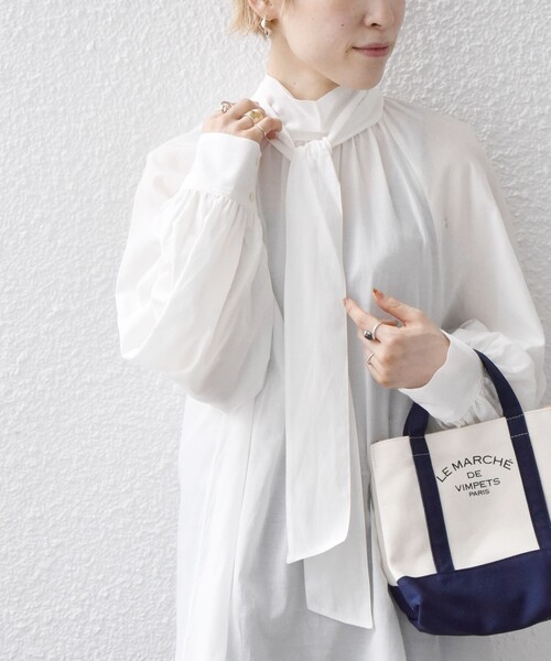 SHIPS any(シップス エニィ)の「SHIPS any:〈ウォッシャブル〉2WAY タイ ブラウス(シャツ/ブラウス・レディース・オフホワイト/コーラルピンク・ONE SIZE)」の15枚目の写真