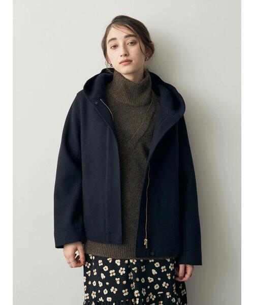 ストレッチメルトンフーディーコート