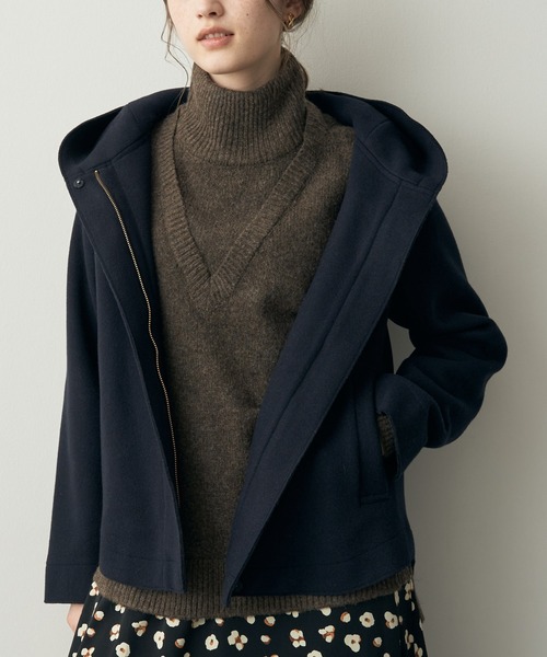 ストレッチメルトンフーディーコート