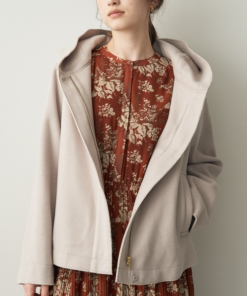 ストレッチメルトンフーディーコート