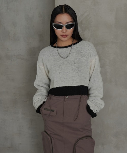 FIG&VIPER（フィグアンドバイパー）の「2WAYリバーシブルニット（ニット/セーター・レディース・ホワイト/ブルー/ピンク・FREE）」の3枚目の写真