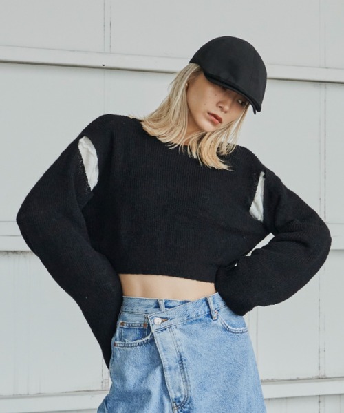 FIG&VIPER（フィグアンドバイパー）の「2WAYリバーシブルニット（ニット/セーター・レディース・ホワイト/ブルー/ピンク・FREE）」の6枚目の写真