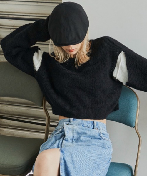 FIG&VIPER（フィグアンドバイパー）の「2WAYリバーシブルニット（ニット/セーター・レディース・ホワイト/ブルー/ピンク・FREE）」の7枚目の写真