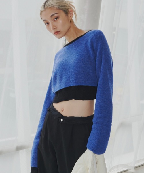 FIG&VIPER（フィグアンドバイパー）の「2WAYリバーシブルニット（ニット/セーター・レディース・ホワイト/ブルー/ピンク・FREE）」の9枚目の写真