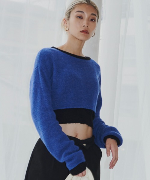 FIG&VIPER（フィグアンドバイパー）の「2WAYリバーシブルニット（ニット/セーター・レディース・ホワイト/ブルー/ピンク・FREE）」の16枚目の写真