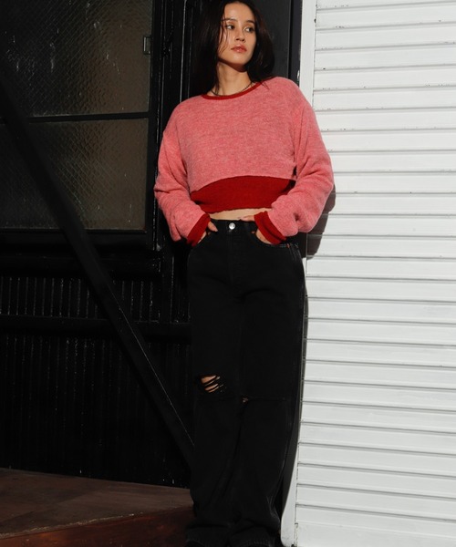 FIG&VIPER（フィグアンドバイパー）の「2WAYリバーシブルニット（ニット/セーター・レディース・ホワイト/ブルー/ピンク・FREE）」の15枚目の写真