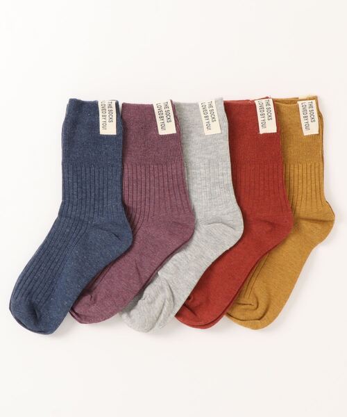 Lace Ladies（レースレディース）の「【5色組】タグデザインクルーソックスセット（ソックス/靴下・レディース・A/B・FREE）」の3枚目の写真