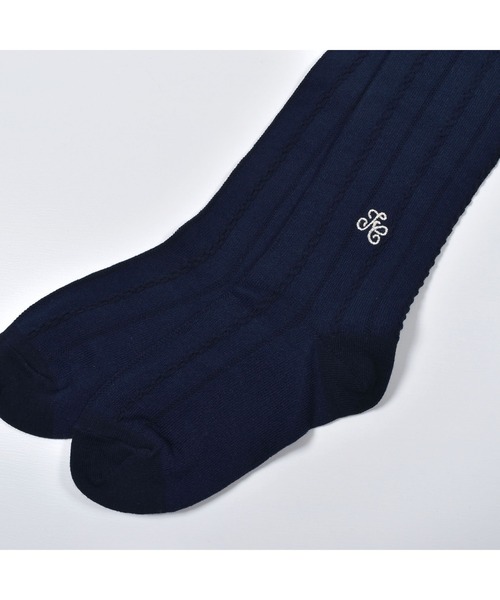 Tartine et Chocolat（タルティーヌエショコラ）の「Tartine et Chocolat/【 お揃い 】 日本製 ラメ 刺繍 タイツ (80~140cm)（タイツ/ストッキング・キッズ・オフホワイト/ネイビー・LARGE/MEDIUM/SMALL/X-SMALL）」の10枚目の写真