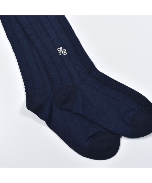 Tartine et Chocolat（タルティーヌエショコラ）の「Tartine et Chocolat/【 お揃い 】 日本製 ラメ 刺繍 タイツ (80~140cm)（タイツ/ストッキング・キッズ・オフホワイト/ネイビー・LARGE/MEDIUM/SMALL/X-SMALL）」の9枚目の写真