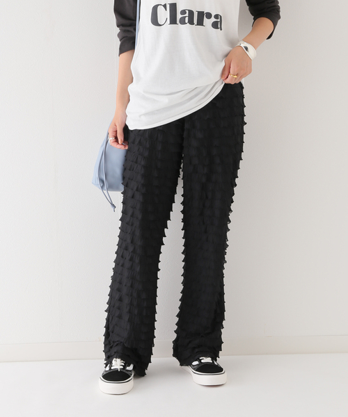 PROVOKE （プロヴォーク）の「【PROVOKE/プロヴォーク】 furi-furi pants 2：パンツ（その他パンツ・レディース・ブラック/アイボリー・FREE）」の2枚目の写真