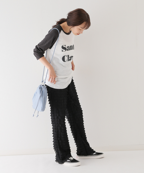 PROVOKE （プロヴォーク）の「【PROVOKE/プロヴォーク】 furi-furi pants 2：パンツ（その他パンツ・レディース・ブラック/アイボリー・FREE）」の9枚目の写真