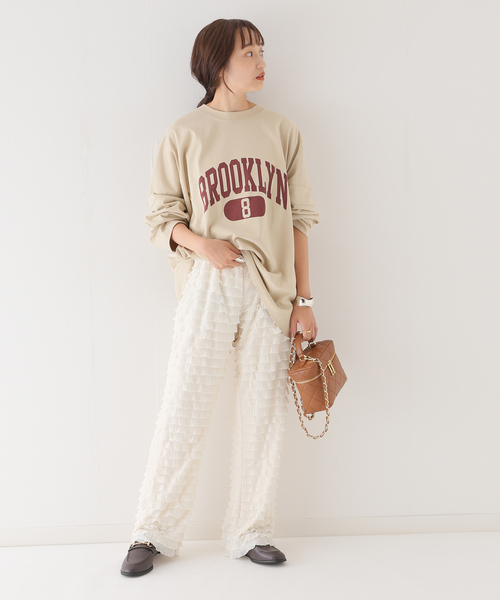 PROVOKE （プロヴォーク）の「【PROVOKE/プロヴォーク】 furi-furi pants 2：パンツ（その他パンツ・レディース・ブラック/アイボリー・FREE）」の11枚目の写真