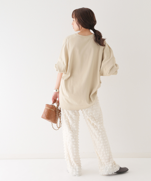 PROVOKE （プロヴォーク）の「【PROVOKE/プロヴォーク】 furi-furi pants 2：パンツ（その他パンツ・レディース・ブラック/アイボリー・FREE）」の18枚目の写真