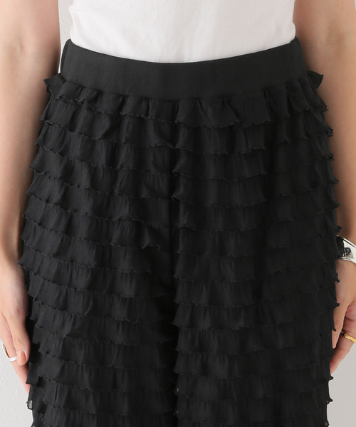 PROVOKE （プロヴォーク）の「【PROVOKE/プロヴォーク】 furi-furi pants 2：パンツ（その他パンツ・レディース・ブラック/アイボリー・FREE）」の3枚目の写真