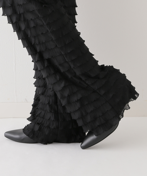 PROVOKE （プロヴォーク）の「【PROVOKE/プロヴォーク】 furi-furi pants 2：パンツ（その他パンツ・レディース・ブラック/アイボリー・FREE）」の10枚目の写真