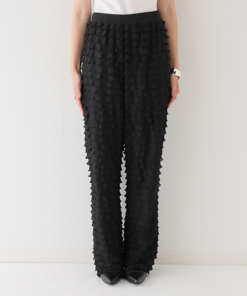 PROVOKE （プロヴォーク）の「【PROVOKE/プロヴォーク】 furi-furi pants 2：パンツ（その他パンツ・レディース・ブラック/アイボリー・FREE）」の6枚目の写真