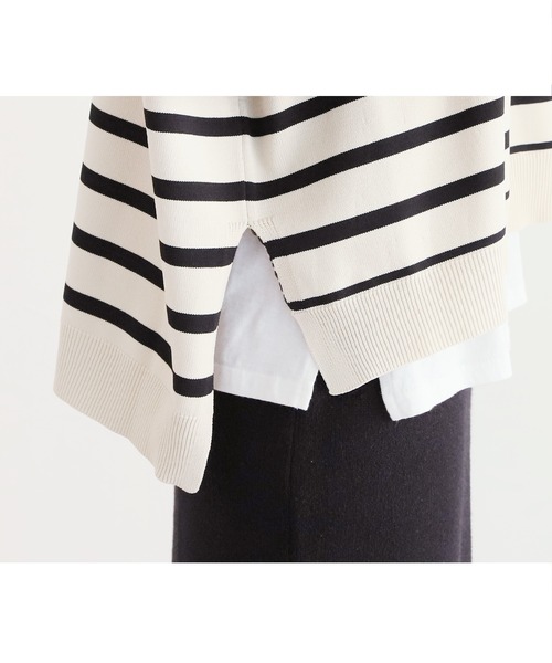 reca（レカ）の「ボーダーニットプルオーバー（ニット/セーター・レディース・ブラック/アイボリー/ホワイト系その他2/ライトベージュ・M）」の10枚目の写真