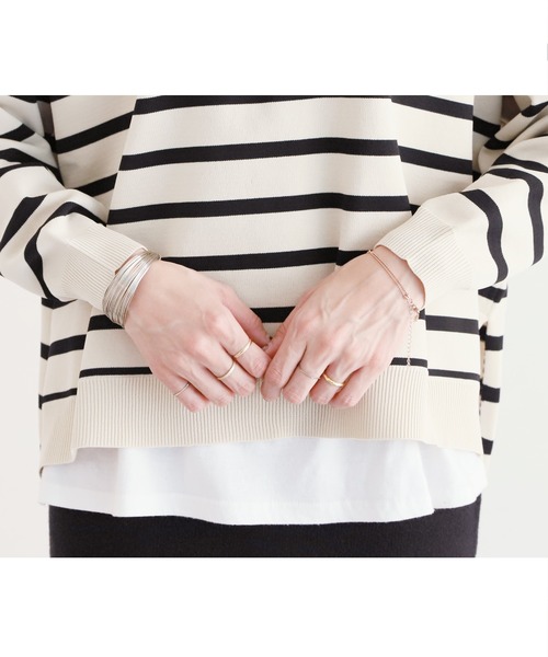 reca（レカ）の「ボーダーニットプルオーバー（ニット/セーター・レディース・ブラック/アイボリー/ホワイト系その他2/ライトベージュ・M）」の11枚目の写真