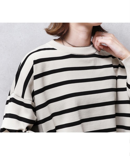 reca（レカ）の「ボーダーニットプルオーバー（ニット/セーター・レディース・ブラック/アイボリー/ホワイト系その他2/ライトベージュ・M）」の13枚目の写真