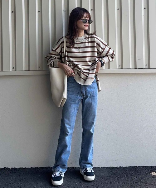 reca（レカ）の「ボーダーニットプルオーバー（ニット/セーター・レディース・ブラック/アイボリー/ホワイト系その他2/ライトベージュ・M）」の21枚目の写真